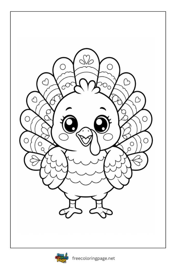 baby turkey mandala- easy for kids