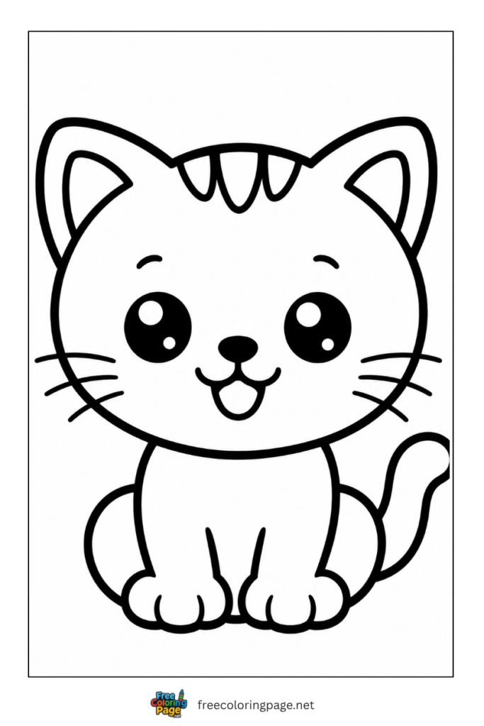coloring page of kitten for preschool