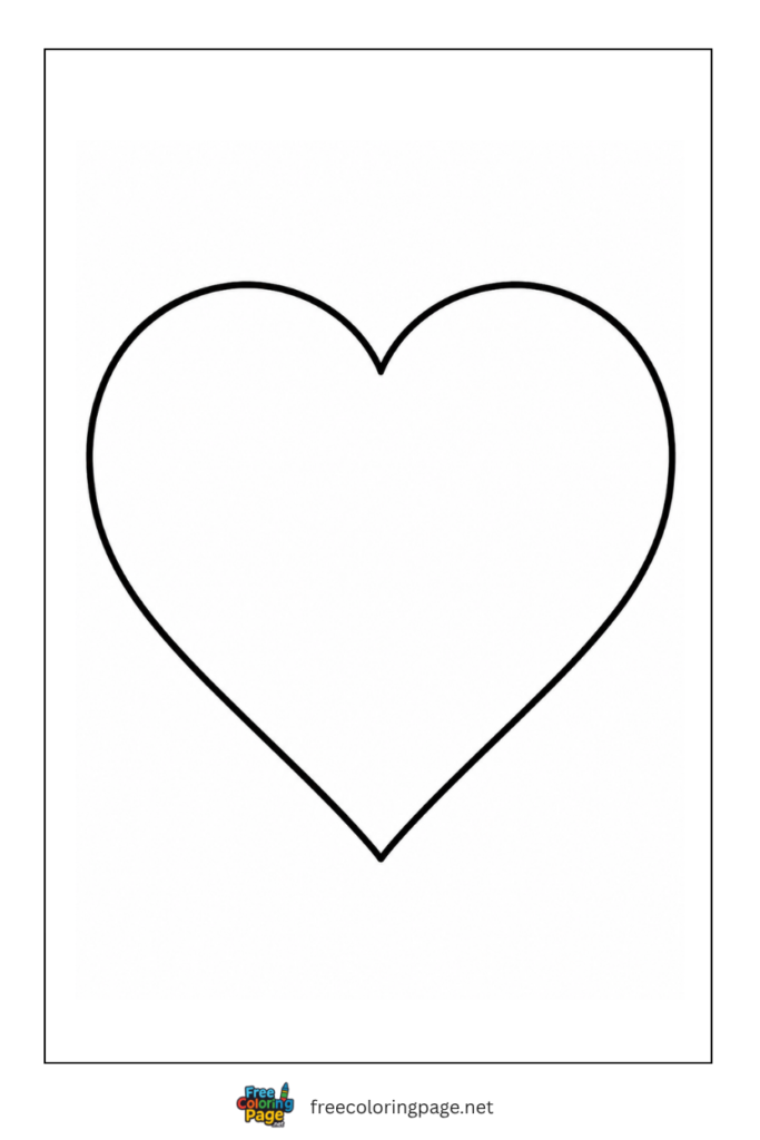 coloring page of simple heart outline