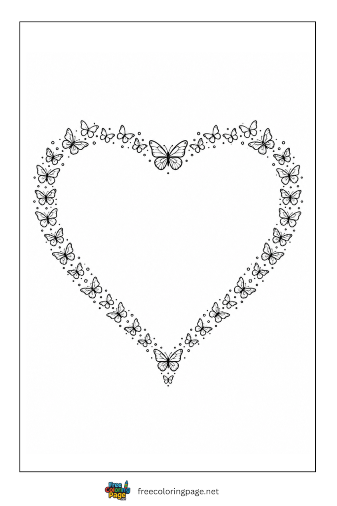 coloring page of fancy heart