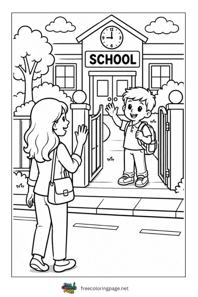 first day of school coloring page