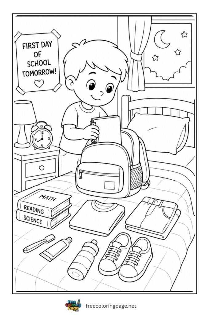 packing bagpack night before back to school