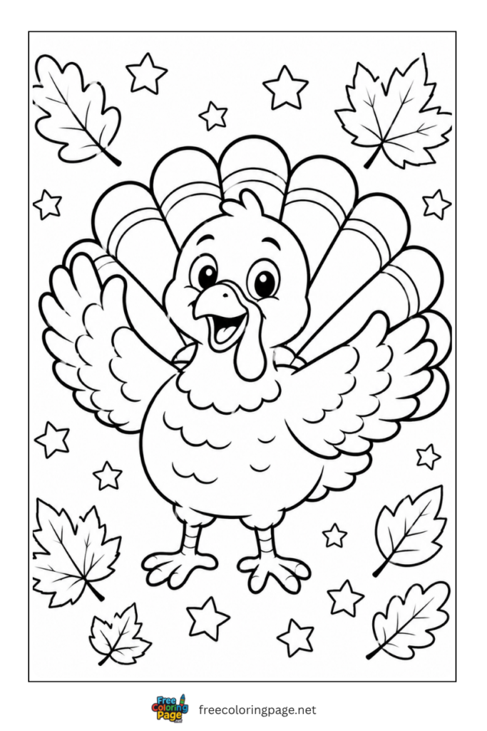 happy turkey coloring pages-fun for kids