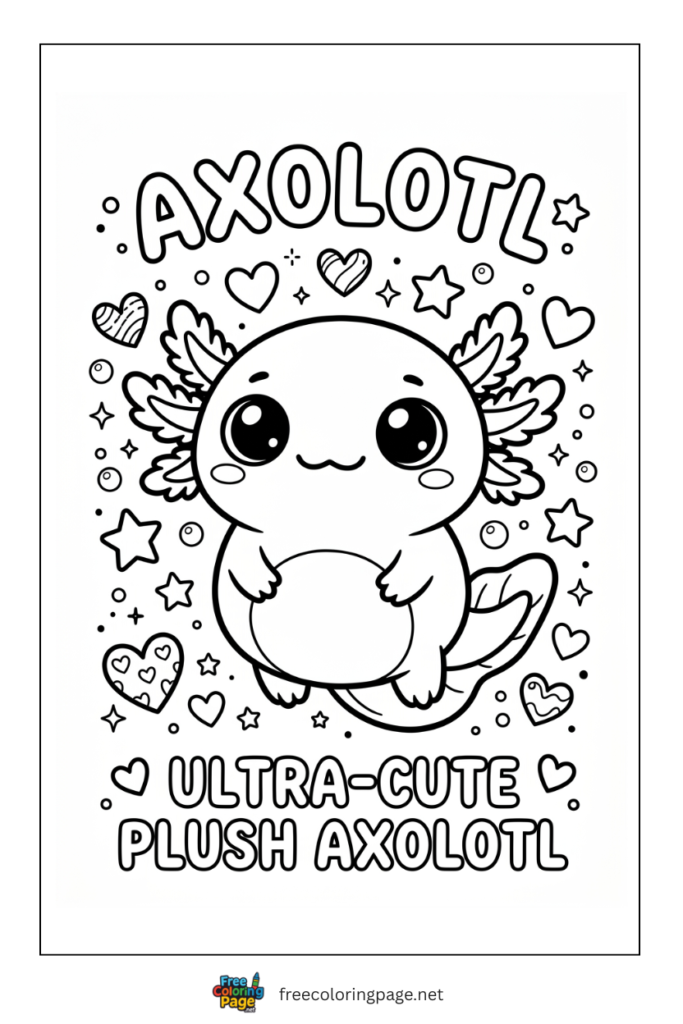 axolotl wsquishmallow coloring page