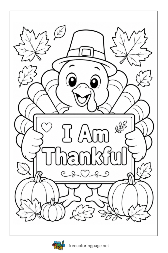 thankful turkey coloring page-thanksgiving season