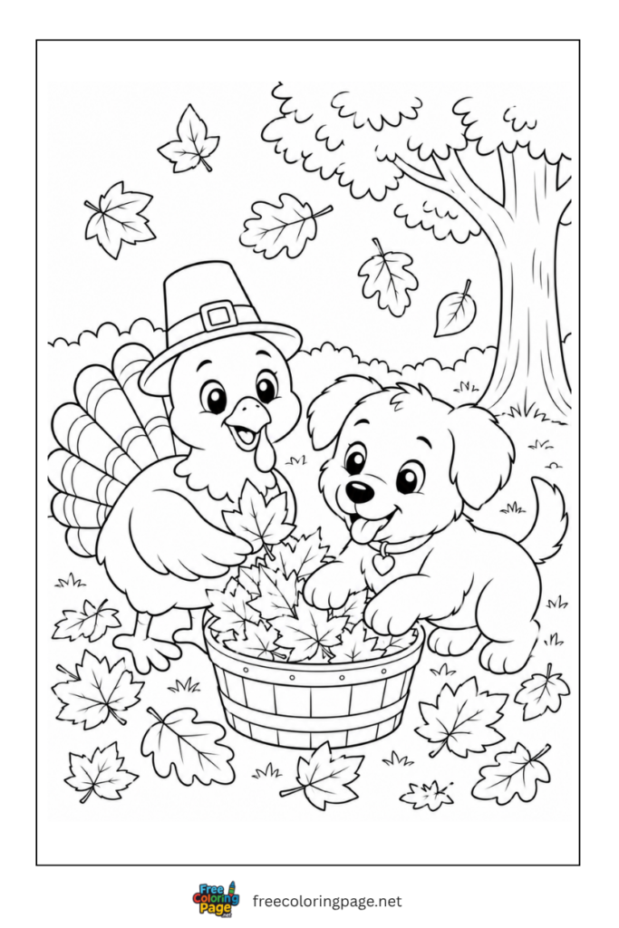 turkey with dog in autumn