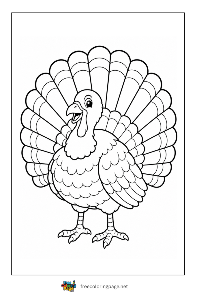 big turkey coloring page for kids