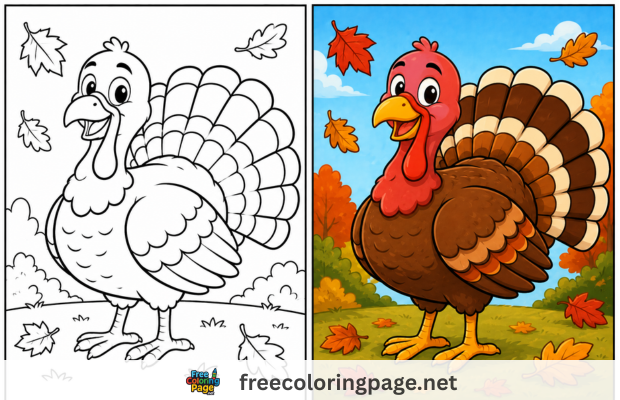 turkey coloring pages-for kids and adults