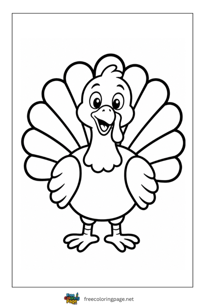 easy turkey coloring page- for preschool