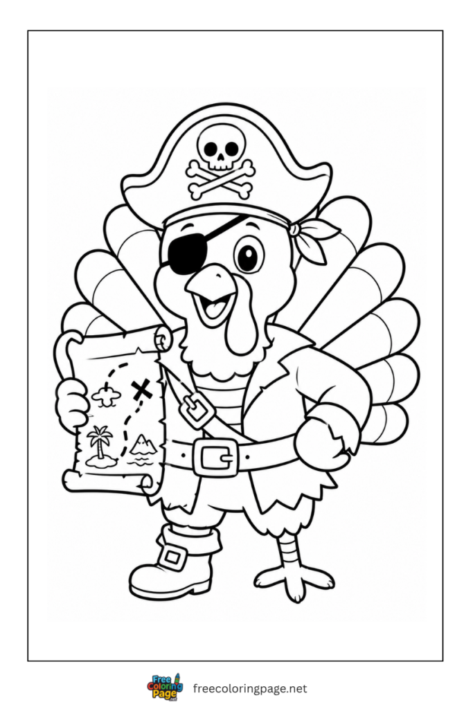 turkey disguised as pirate- fun for kids