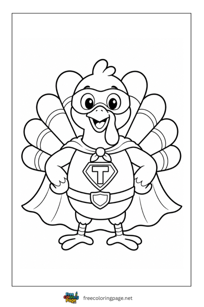 turkey disguised as superhero- fun for kids