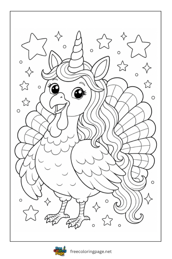 turkey disguised as unicorn- fun for kids