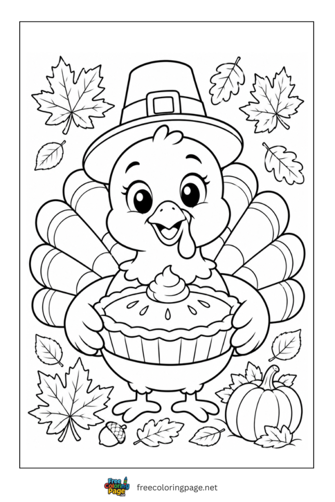 turkey with pie-thanksgiving scene