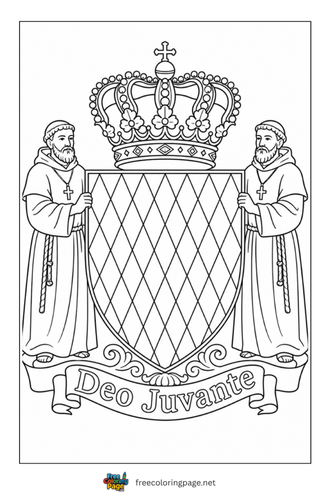 monaco's coat of arms coloring page