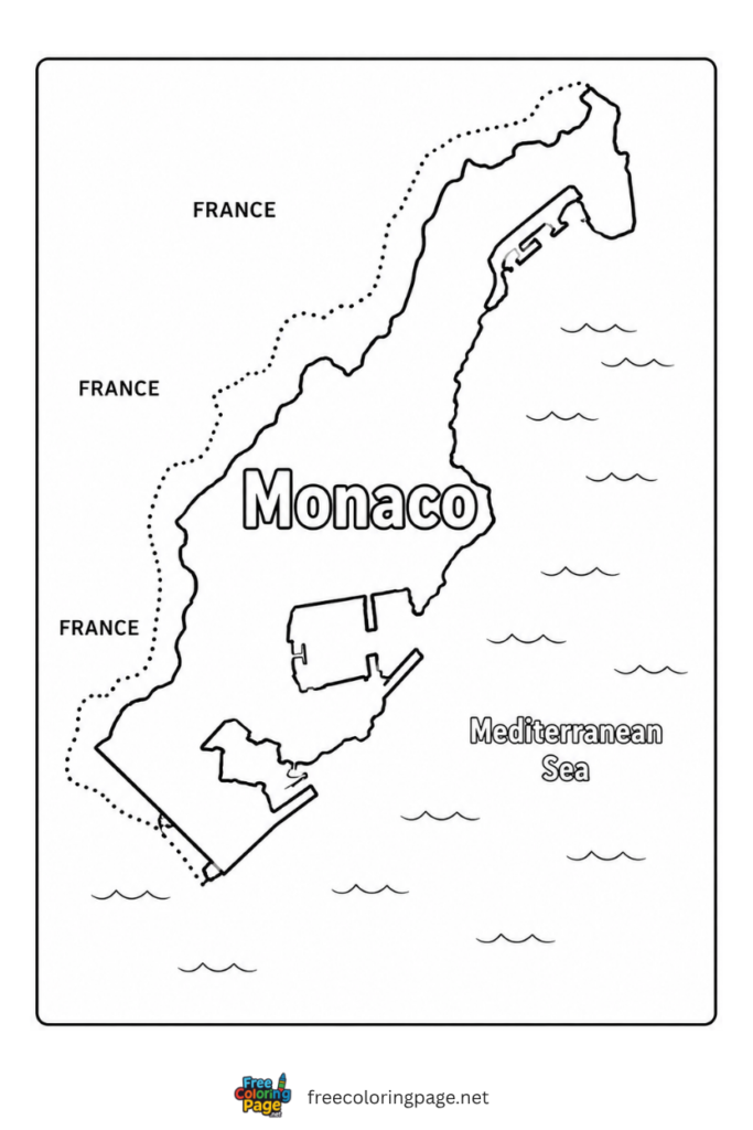 monaco map coloring page