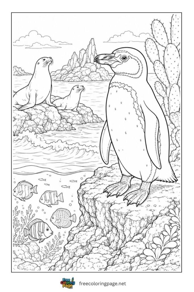 penguin of africa coloring page