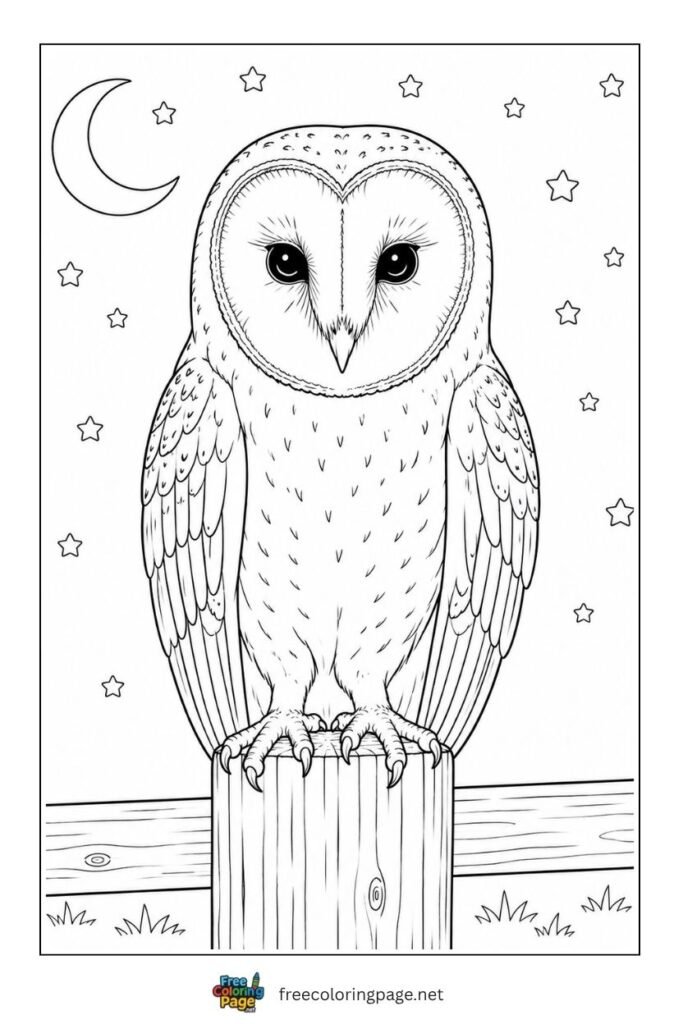 barn owl coloring page