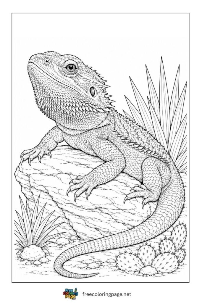 bearded dragon coloring page - pets coloring