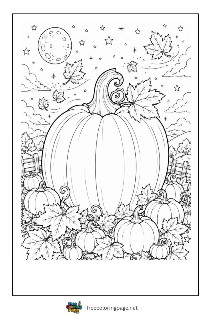 big pumpkin coloring page