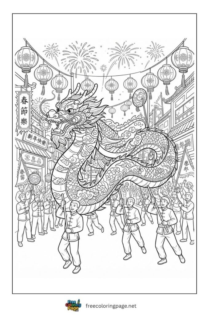chinese dragon day coloring page