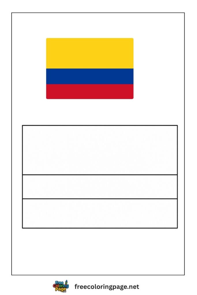 colombia flag coloring page with reference