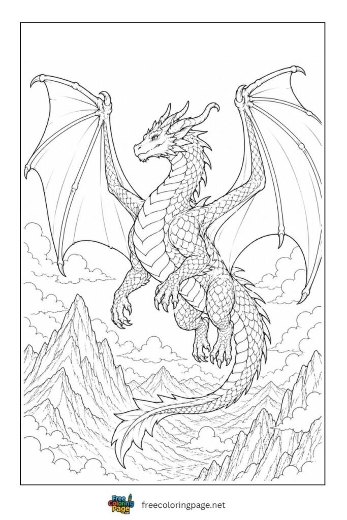 dragon coloring page for kids