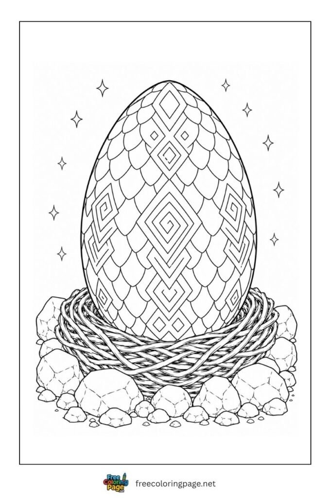 Dragon egg coloring page