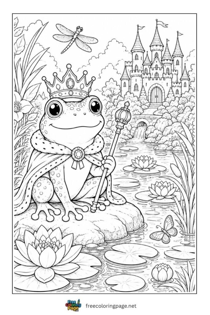 frog prince coloring page
