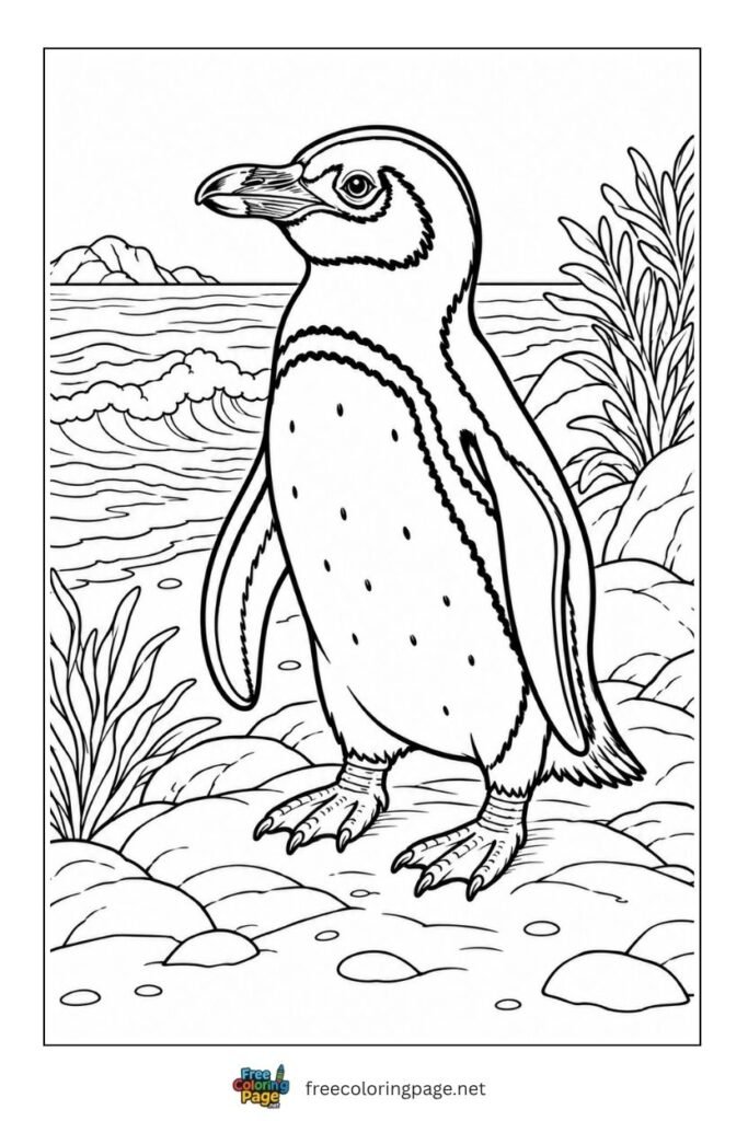 galapagos penguin coloring page