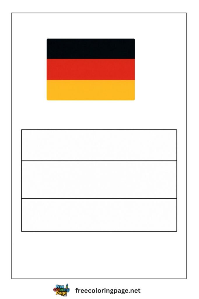 germany flag coloring page with colored reference
