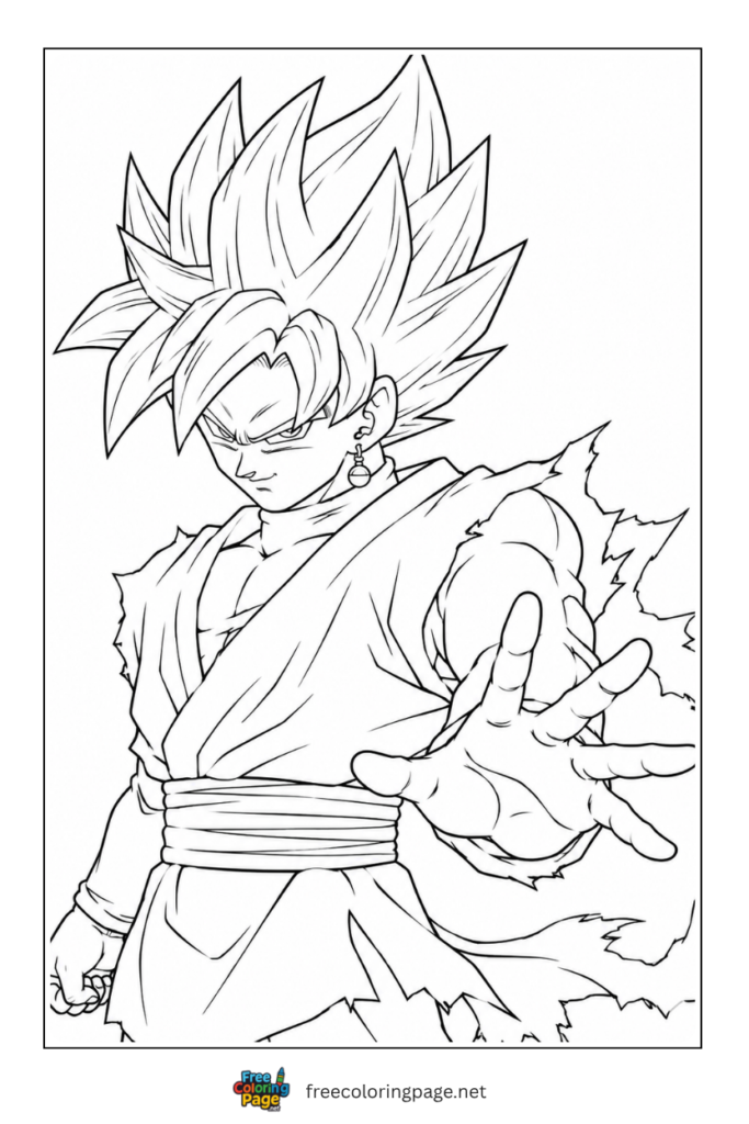 goku black rose coloring page