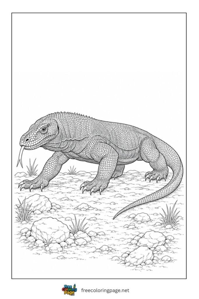 komodo dragon coloring page