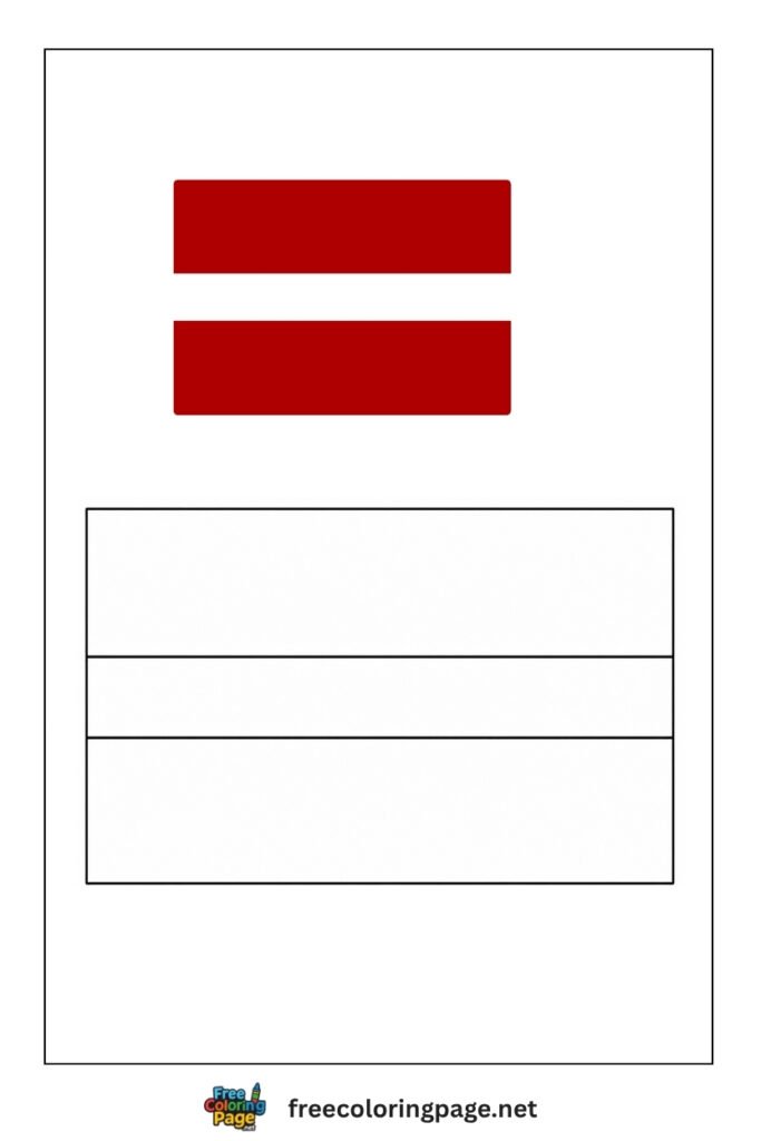 latvia flag coloring page with colored reference