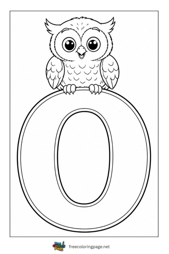 o is for owl coloring page