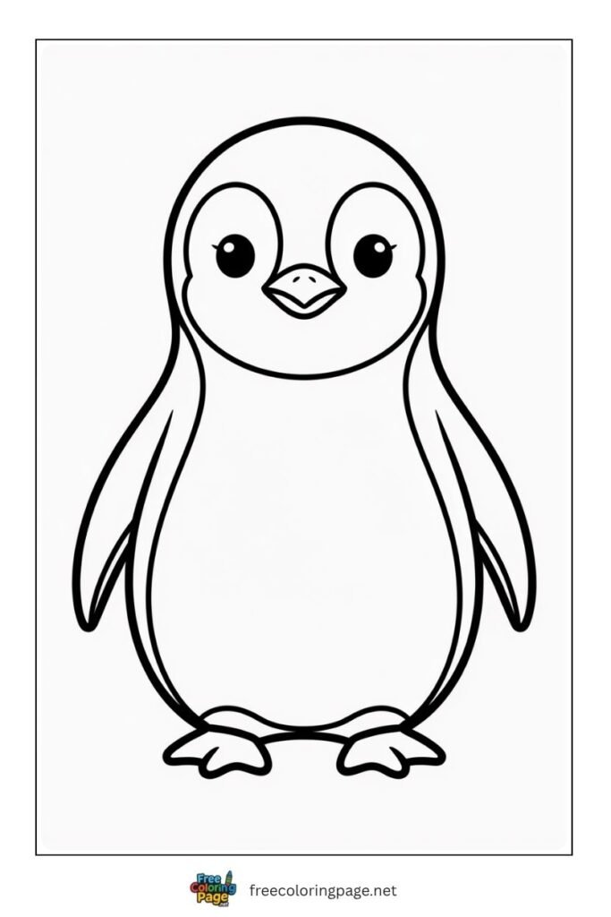 Easy penguin coloring page