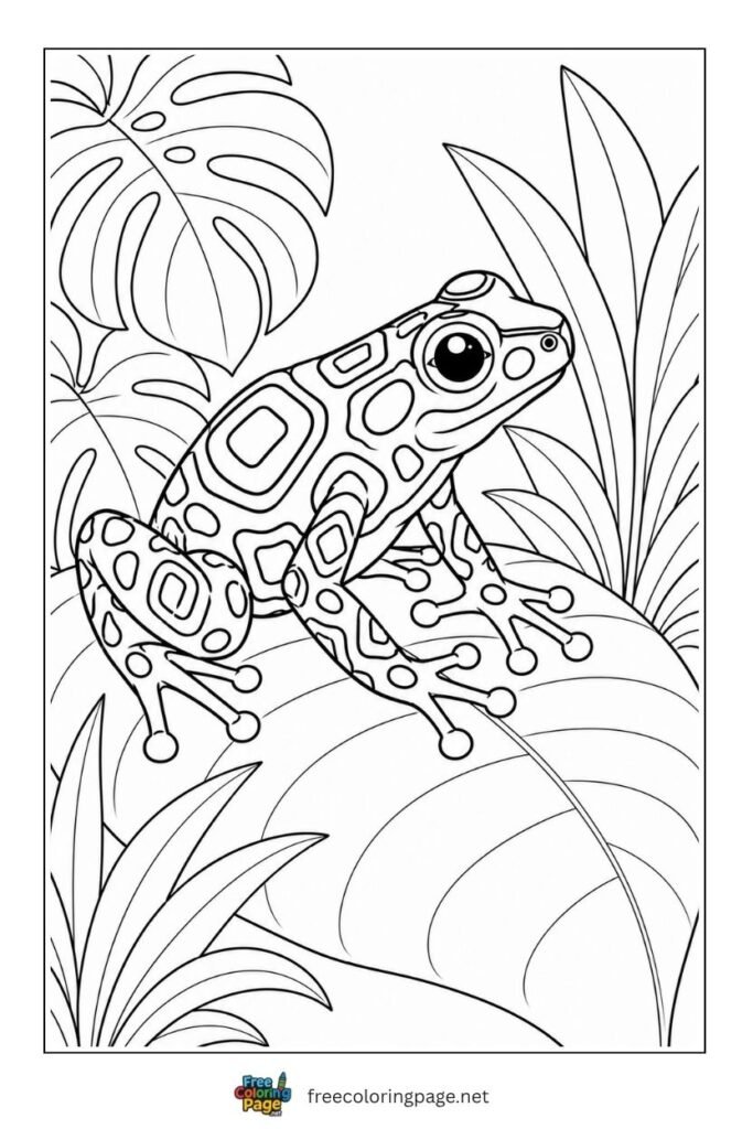 poison dart frog coloring page 