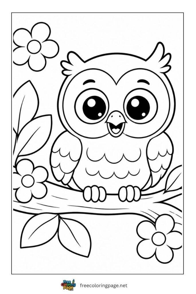 owl coloring page for preschool