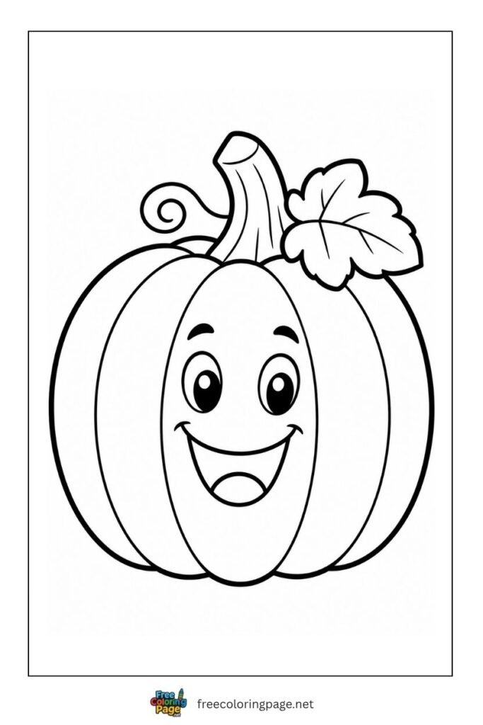 cute pumpkin coloring page for kids