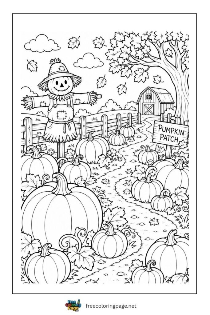pumpkin patch coloring page - extra fun