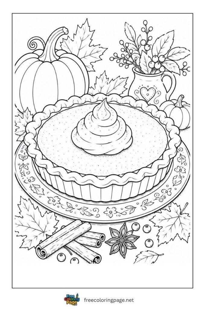 pumpkin pie coloring page