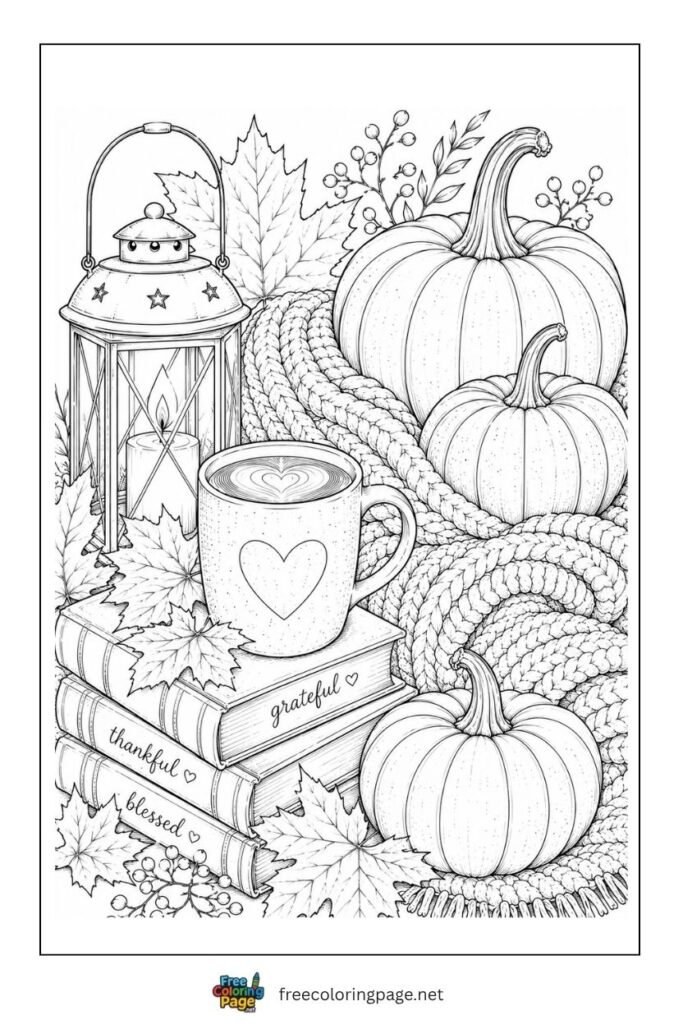 aesthetic pumpkins coloring page