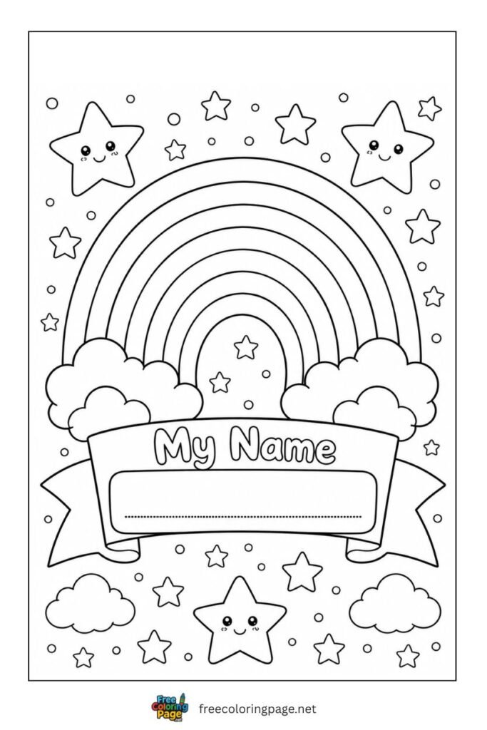 rainbow activity coloring page