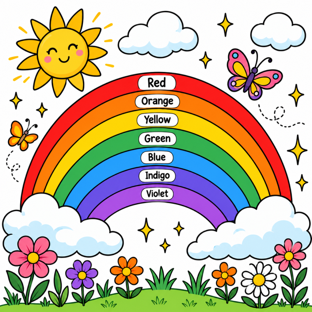rainbow reference for kids coloring
