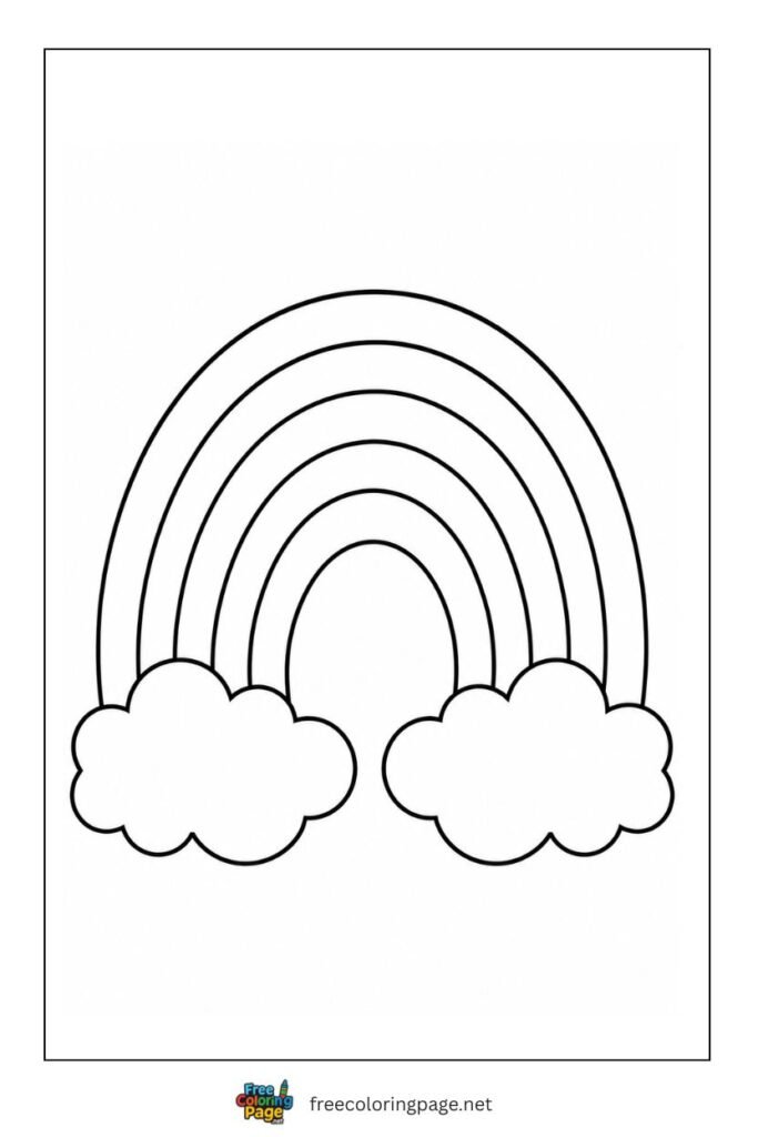rainbow coloring page for kids