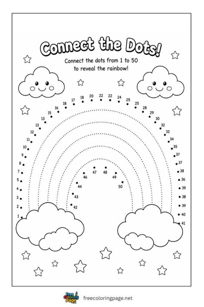 rainbow tracing coloring page