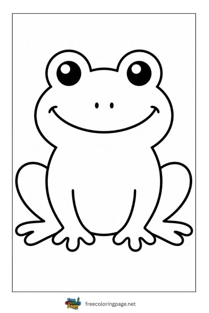 simple frog coloring page 