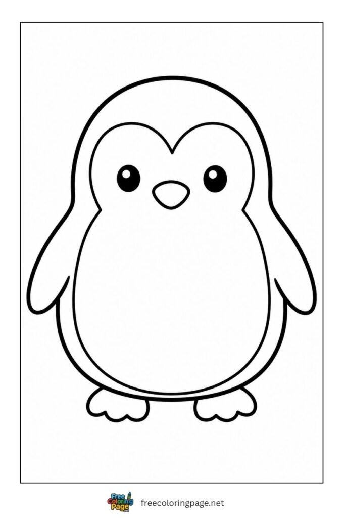 simple penguin coloring page - for preschooler