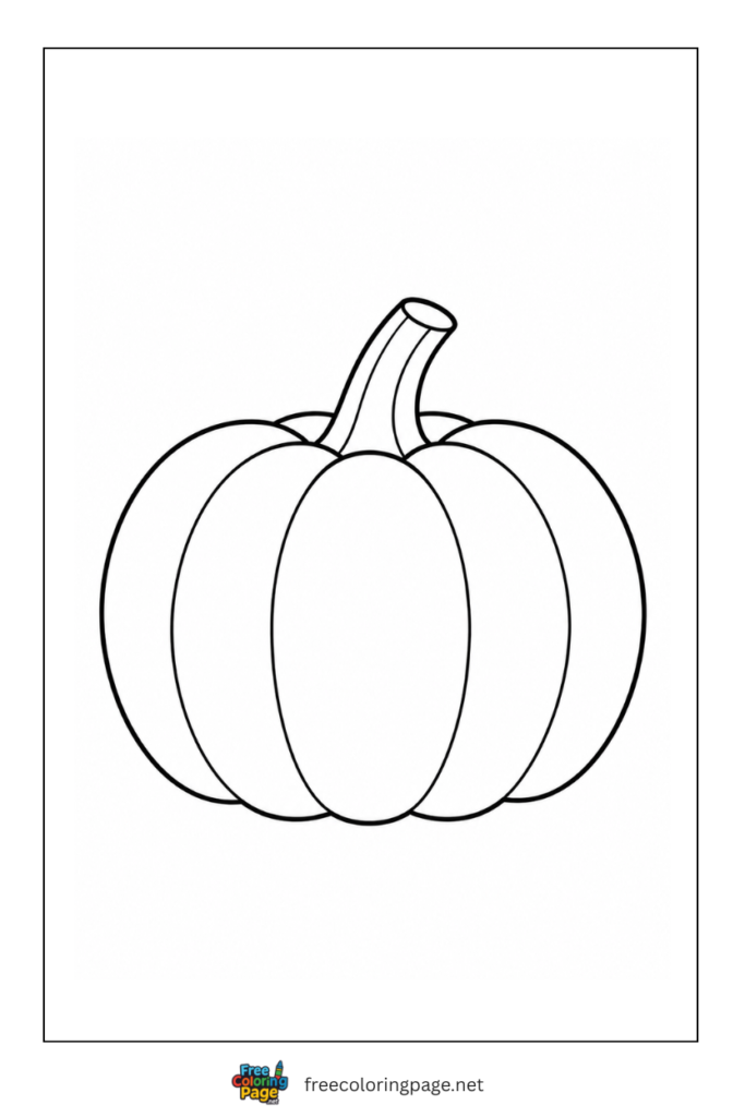 simple pumpkin coloring page for preschoolers