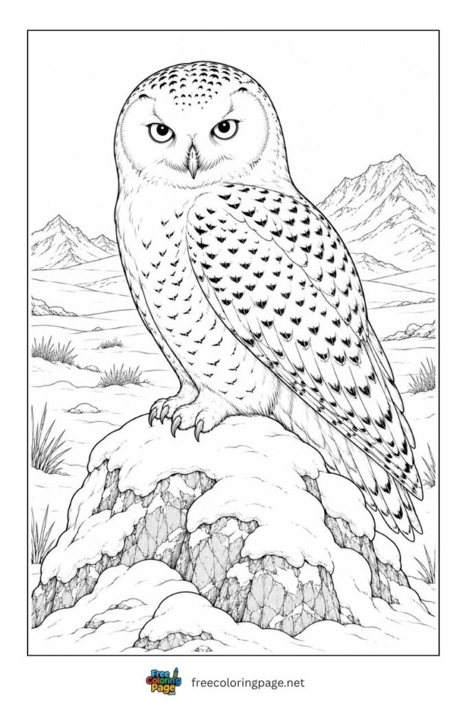 real snowy owl coloring page