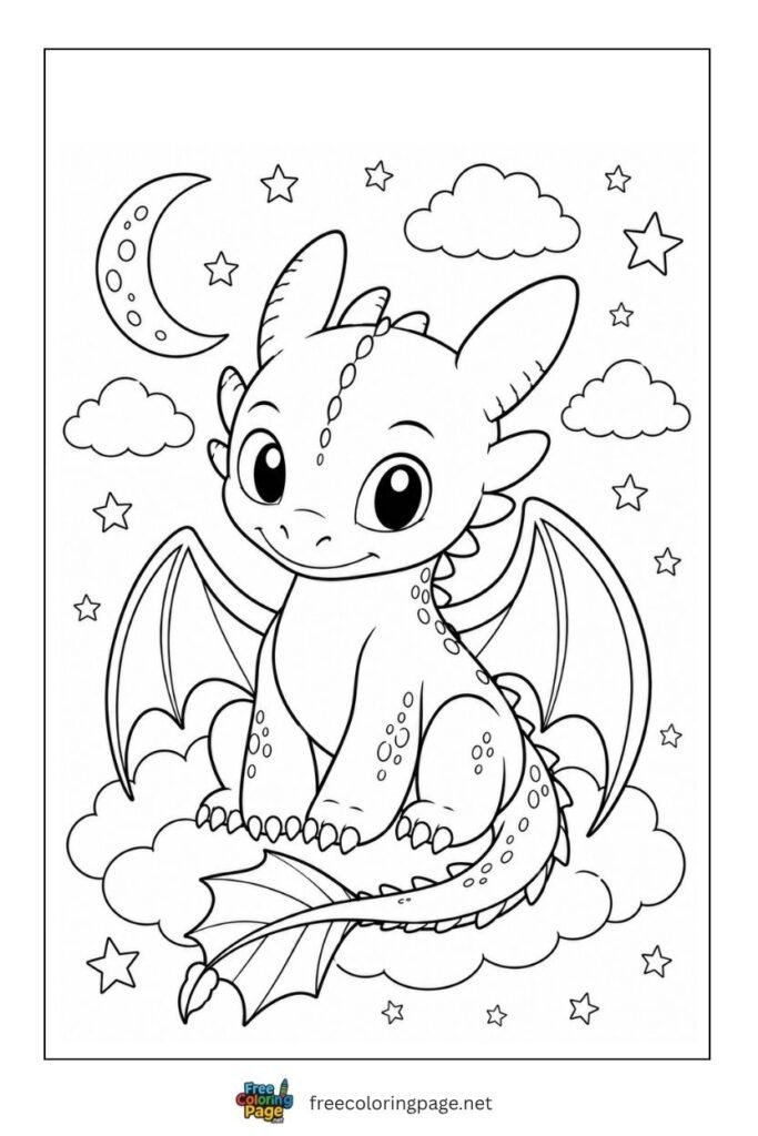 Toothless Dragon coloring page